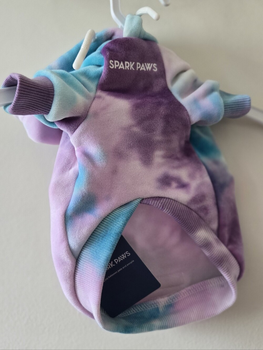 Matching Velet Tie-Dye Purple & Blue Pet Hoodie - Picture 8 of 10